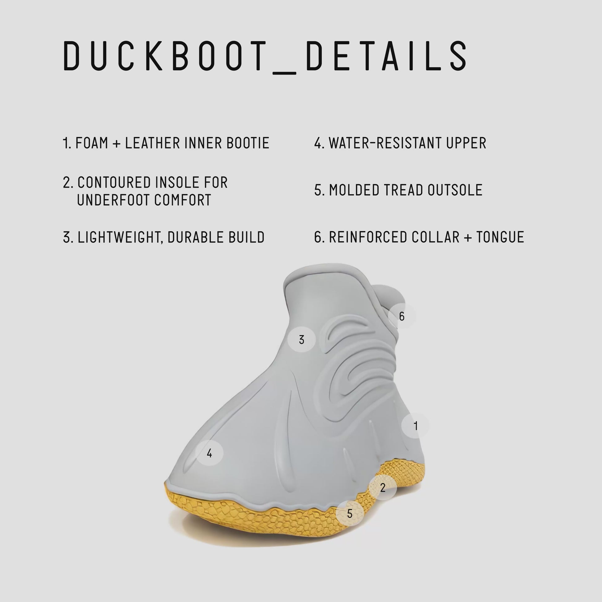 DUCK BOOT - GREY